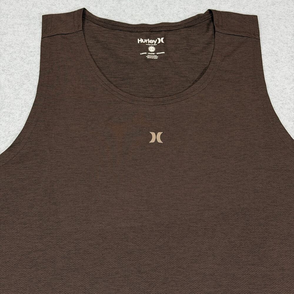 Hurley Air Mesh Tank Top Mens Large Brown Performance Stretch Sleeveless Tee NWT